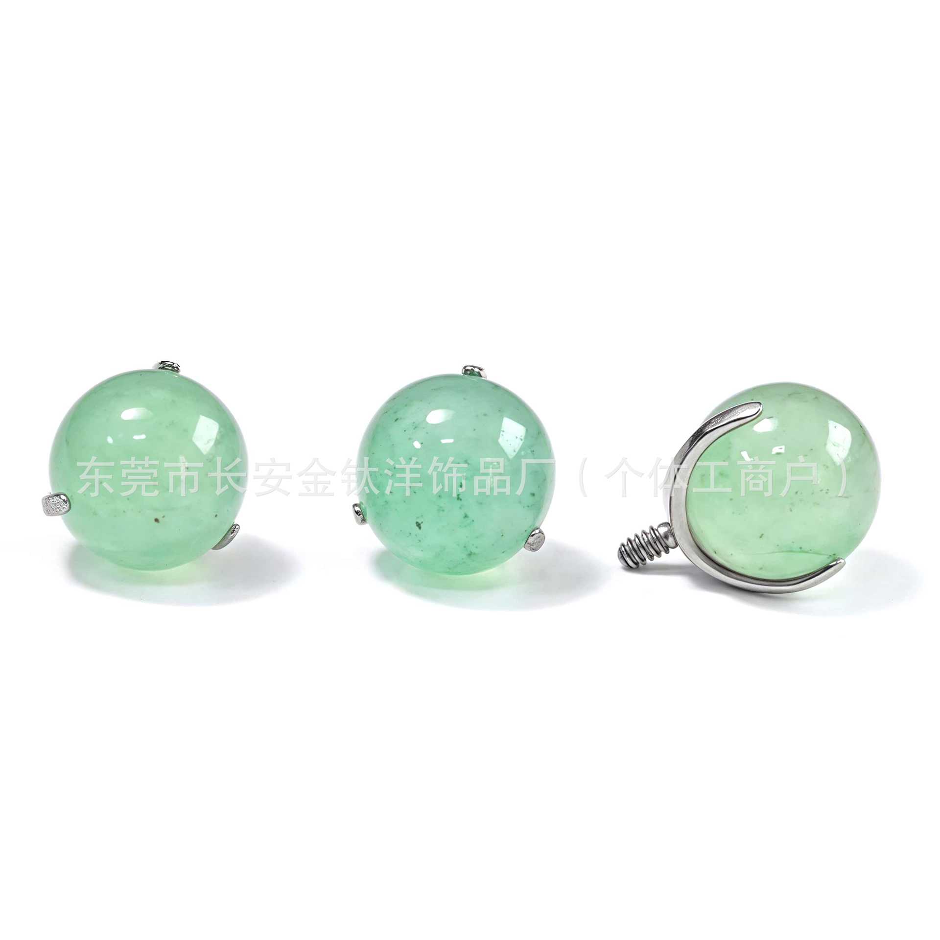 F136 Titanium Three-Claw Natural Aventurine Lip Nail Tongue Nail Ear Nail Piercing Jewelry - 5mm - Image 5