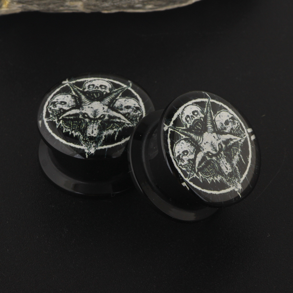 Five Claw Ghost Head Ear Piercing Jewelry 6mm 16mm Ear Stretching Tunnel Plug - Image 2