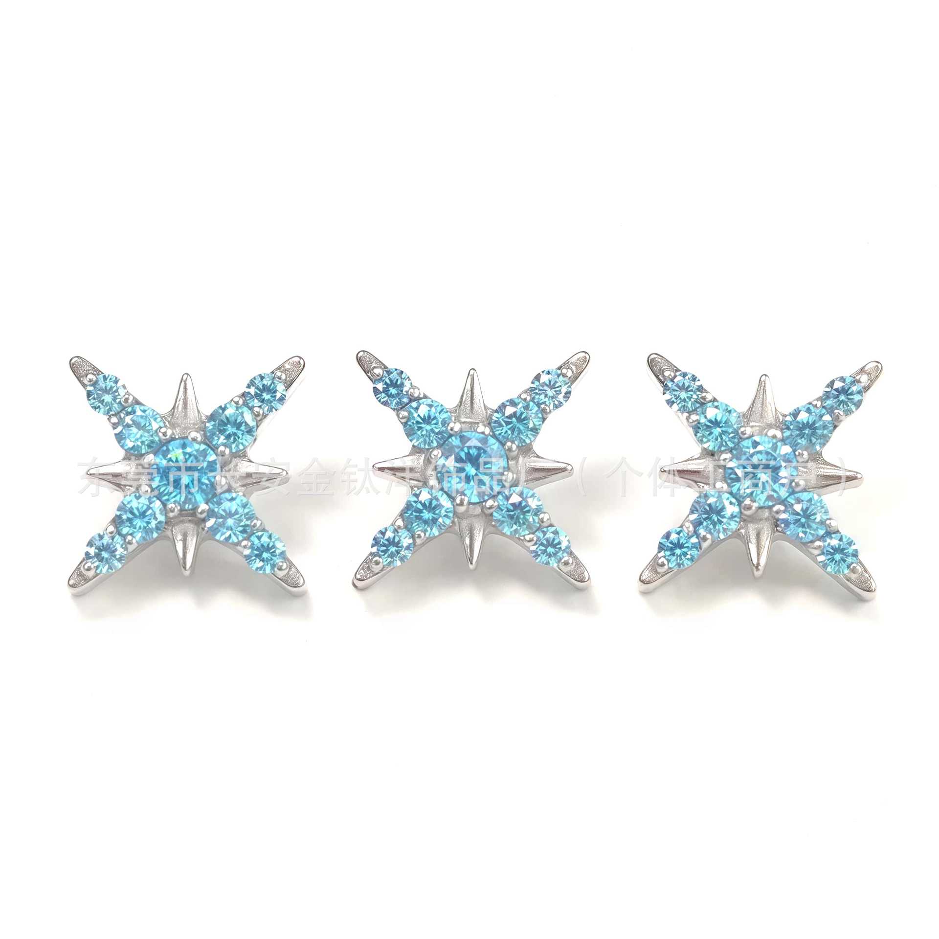 F136 Titanium Star Full Diamond Polaris Ear Tongue Lip Nail G23 Titanium Alloy Piercing Jewelry - Image 4