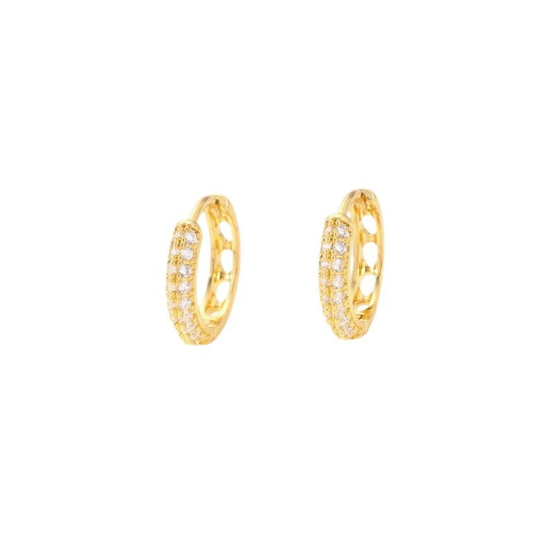 Double Row Micro-set Zircon Ear Cuff Earrings for Women, Geometric Gold Hoop Ear Cuff, Simple Elegant Ear Wrap - Image 5