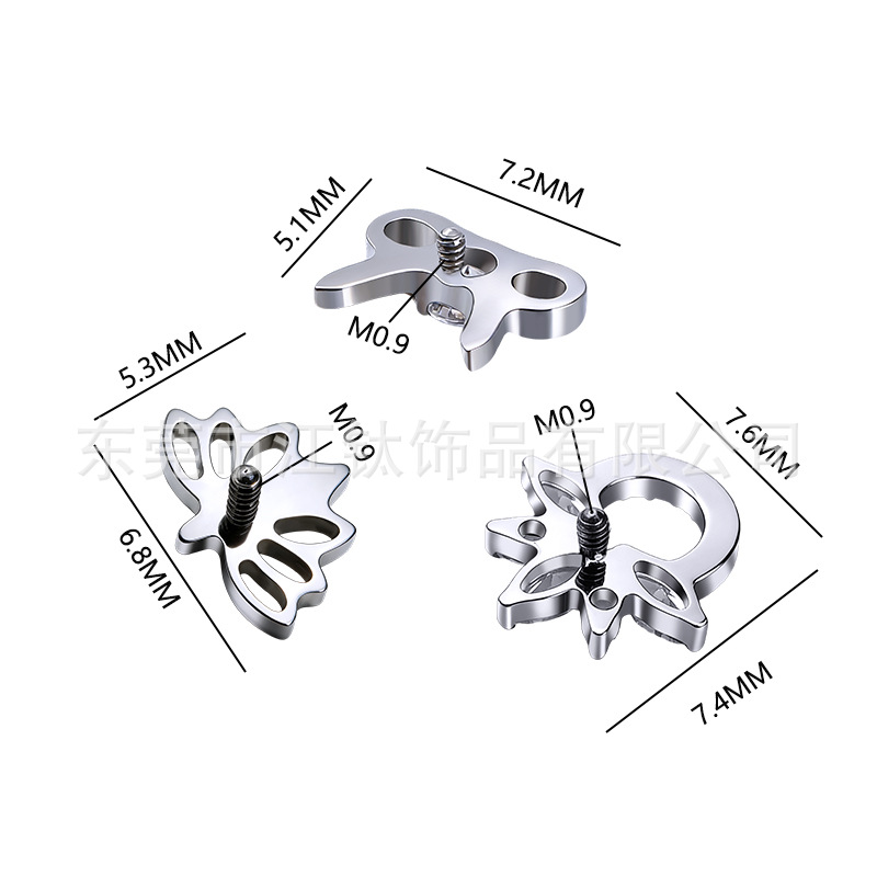 G23 Titanium Alloy Maple Leaf Bow Ring Ear Stud – ASTM F136 Titanium Cartilage Jewelry - Image 2
