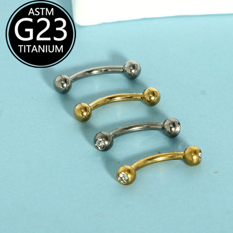 1 Piece F136 Titanium Eyebrow Piercing Nail Simple Classic Round Eyebrow Nail European American Piercing Jewelry Wholesale - Image 2