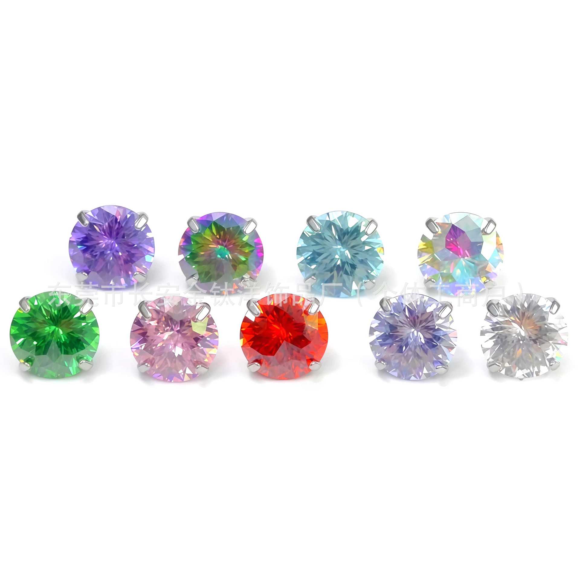 F136 Titanium Round Bottom General Cut Zircon Lip Labret Stud Nose Nail Ear Bone Nail G23 Titanium Alloy Body Piercing Jewelry 6mm - Image 5