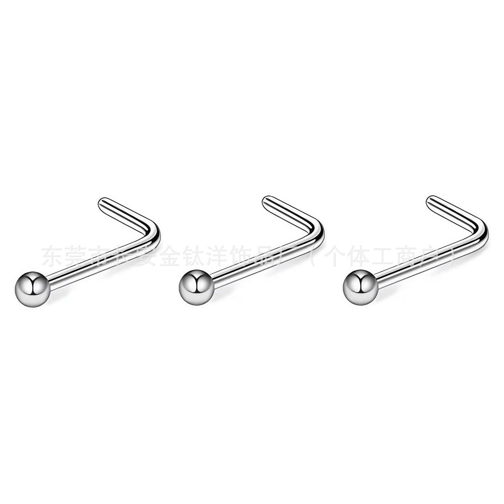 F136 Titanium Ball Pin L-Shaped 7-Shaped Lip Nose Ring Septum G23 Titanium Alloy Piercing Jewelry - Image 4