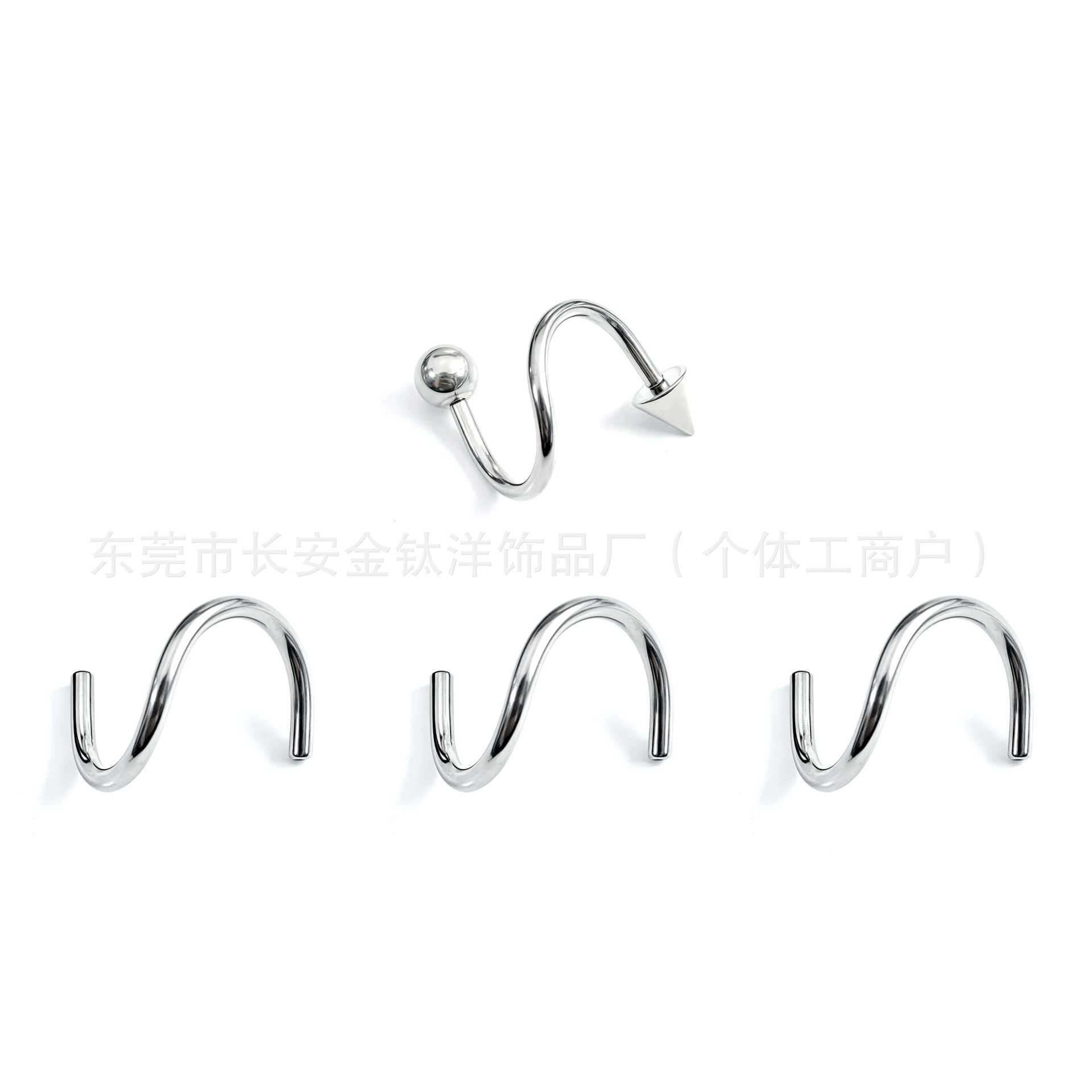 F136 Titanium Internal Thread Lip Ring Double-Ended S-Shaped Rod Lip Nail Earrings G23 Titanium Alloy Body Piercing Jewelry - Image 2