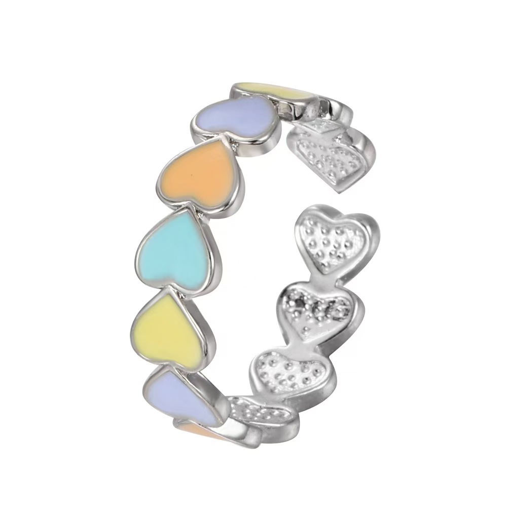 Smiley Face Cute Gold Plated Copper Heart Ring Women Fashionable Simple Finger Jewelry - Image 2