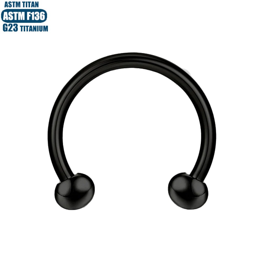 F136 Titanium Septum Ring Horseshoe Internal Thread Nose Lip Ear Piercing Jewelry - Image 3