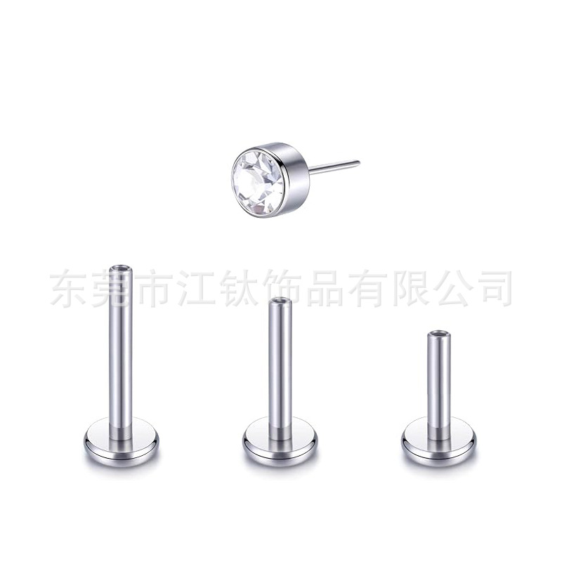 F136 Titanium Pin Lip Nail Packing 5A Zircon Ear Studs G23 Titanium Alloy Body Piercing Jewelry Accessories Ear Bone Nails - Image 5