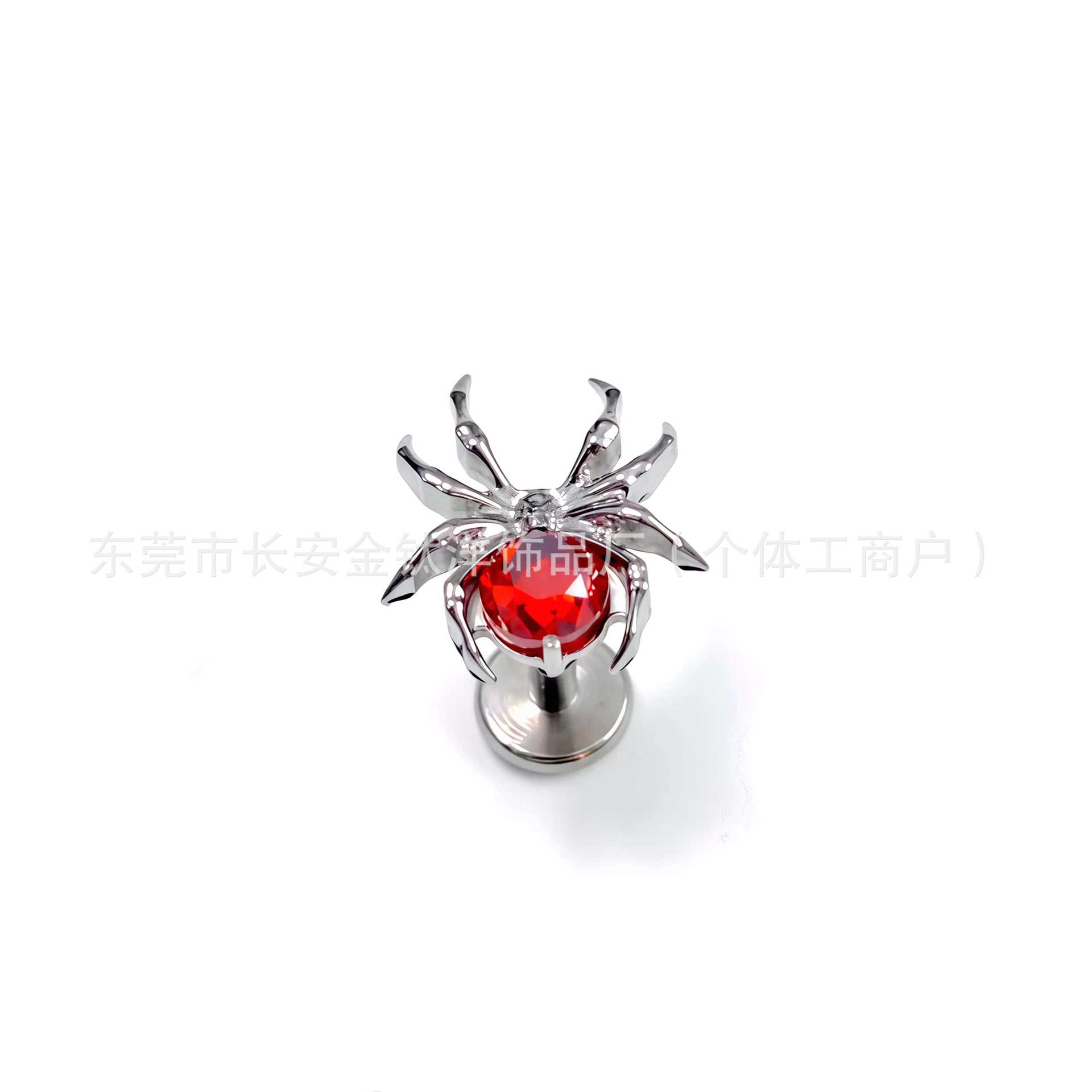 F136 Titanium Red Spider Bezel Fireworks Zirconium Earrings Cochlear Nails G23 Titanium Alloy Body Piercing Jewelry Ear Bone Nails - Image 4