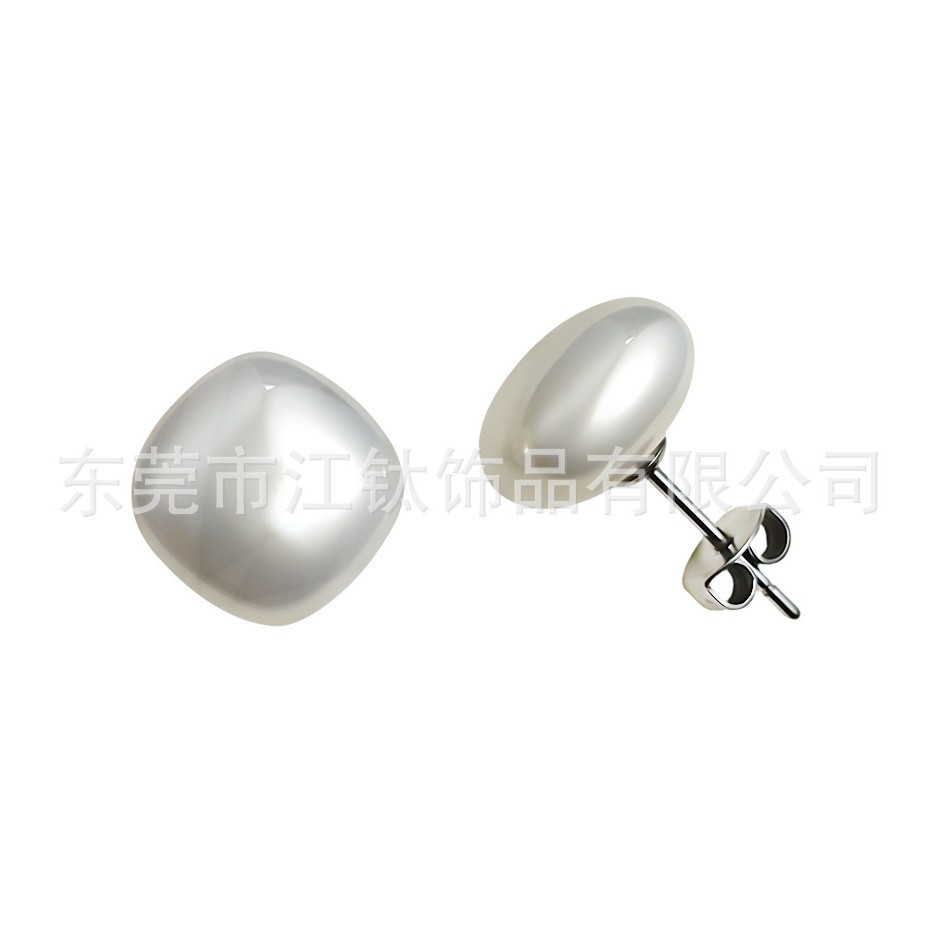 Jiangtai F136 Titanium Ear Studs Mermaid Pearl Cube Small G23 Titanium Alloy Body Piercing Jewelry Ear Bone Studs - Image 5