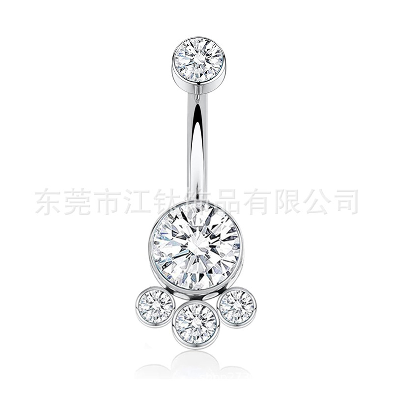 G23 Titanium Navel Ring with Diamond-Embedded CZ Star by JT398 - 14G 1.6mm x 10mm - Image 5