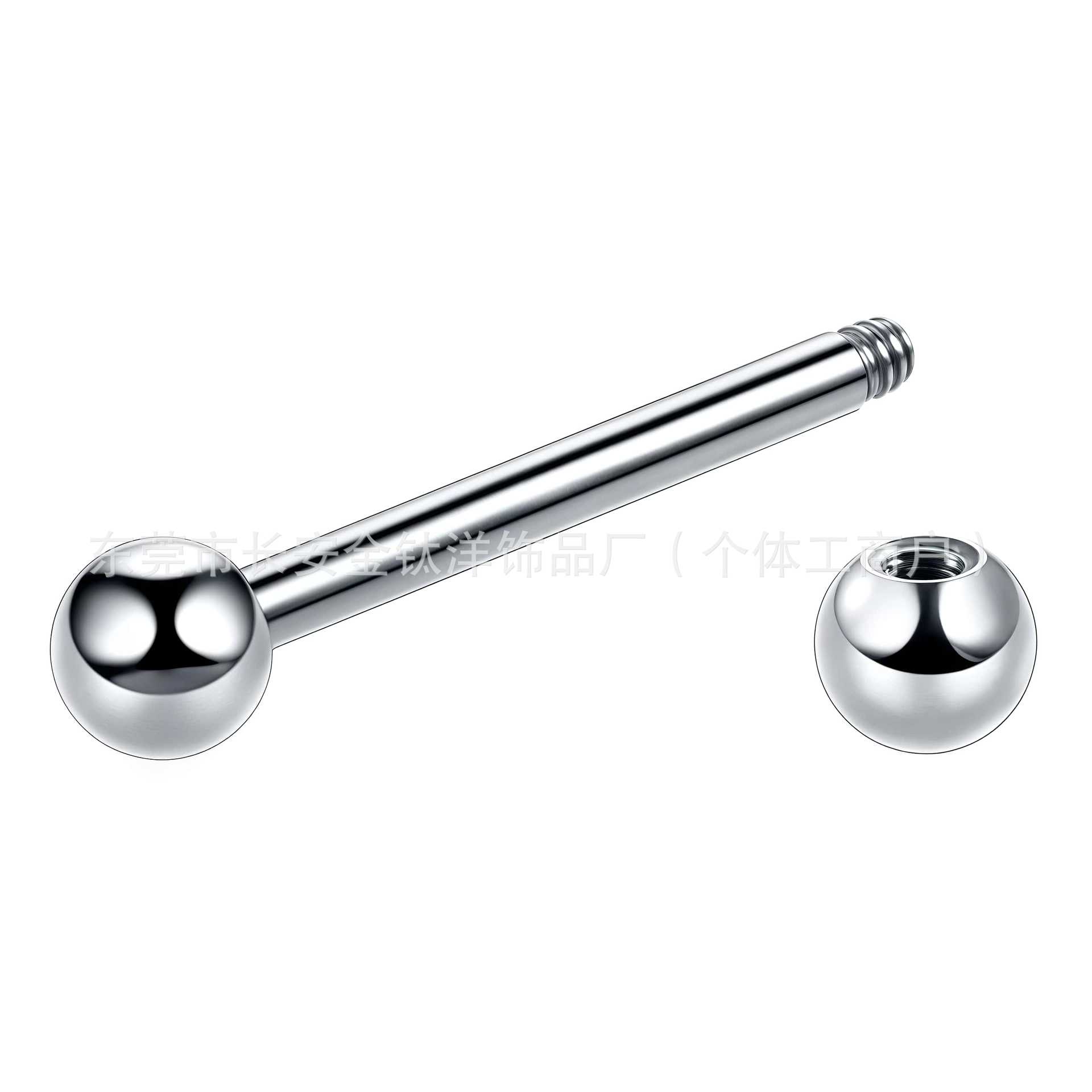 G23 Titanium 0.8mm External Thread Straight Rod Ball Lip Nose Ear Piercing Jewelry - Image 3