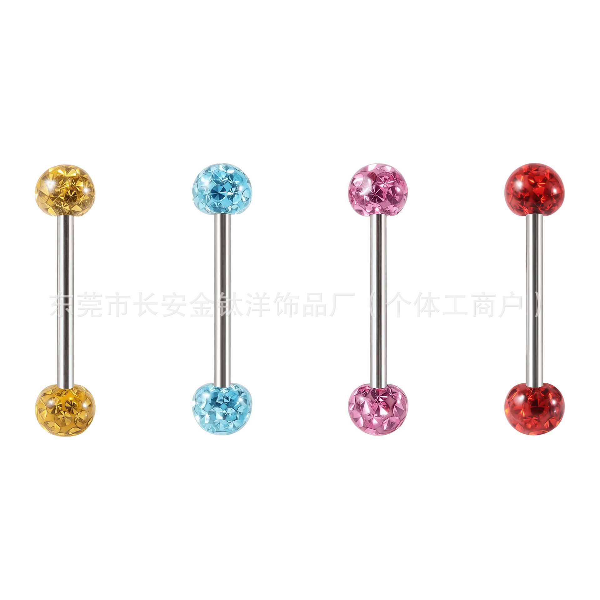 F136 Titanium Shambala Drill Ball Mud Ball Tongue Lip Ear Bone Piercing Jewelry Purple - Image 4