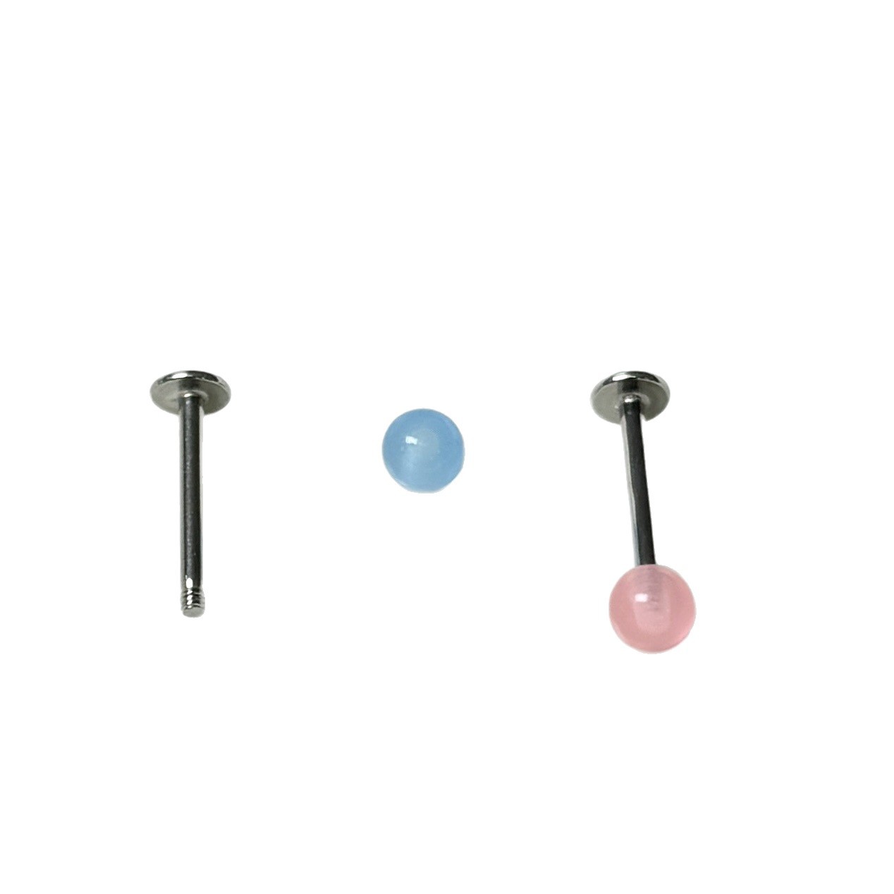 Solid Color Acrylic Ear Bone Nail Straight Nail Lip Piercing Jewelry 316L Surgical Steel External Thread Niche Hot Girl - Image 5
