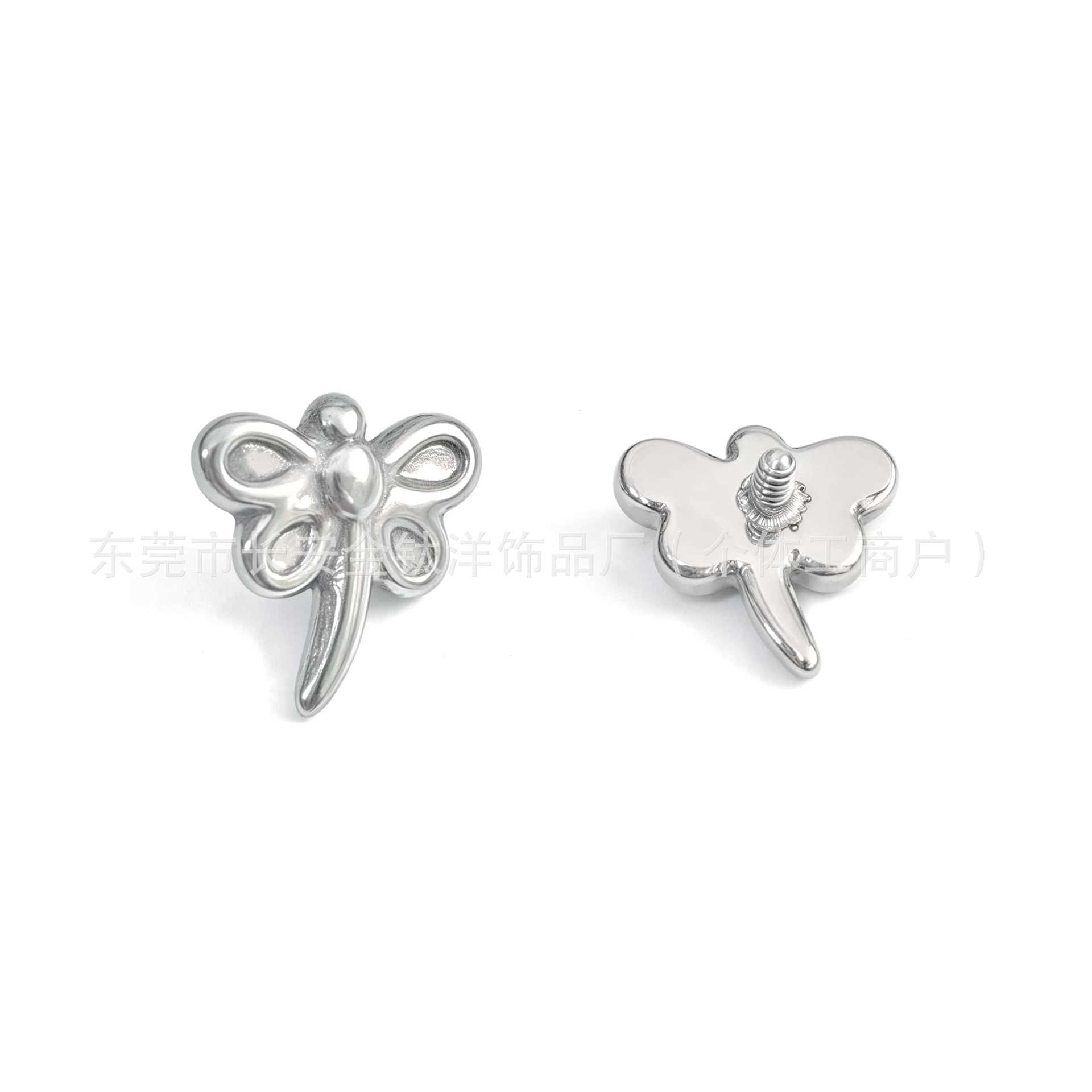 F136 Titanium Finely Carved 3D Dragonfly Animal Ear Studs Nose Studs Ear Bone Studs G23 Titanium Body Piercing Jewelry - Image 4