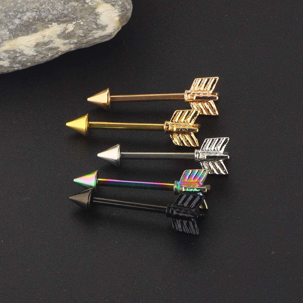 16MM Nipple Rings Stainless Steel Nail Ring Piercing Jewelry Earrings Arrow Shape - Image 4
