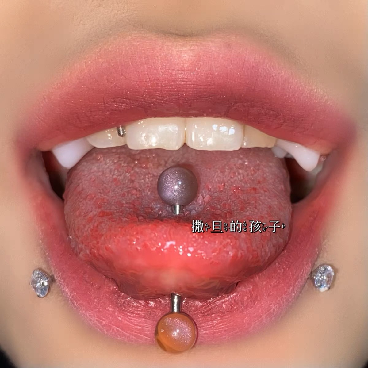 Titanium Steel Tongue Nail Acrylic Piercing Jewelry - European American Hot Girl Tongue Ring for Style - Image 4