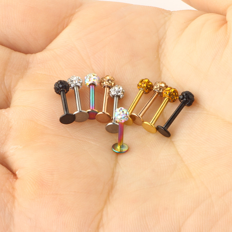 Rose Gold Leaf Diamond Ball Stud Ear Bone Nail Cold Wind Ear Nail Piercing Jewelry - Image 4