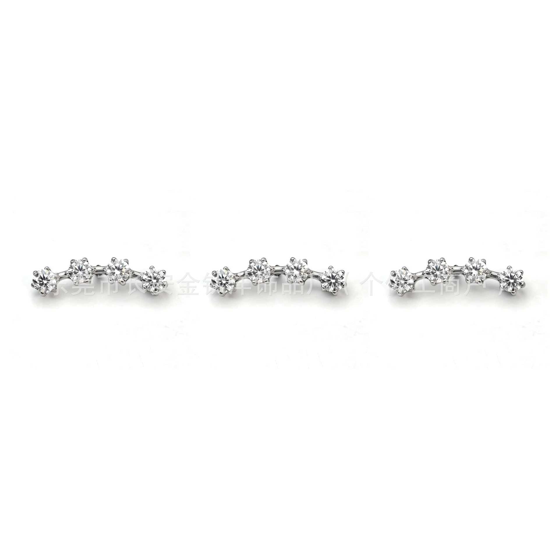 F136 Titanium Four-Row Zircon Lip Piercing, Ear Stud, Ear Conch Stud, Ear Cartilage Stud, G23 Titanium Alloy Piercing Jewelry - Image 2