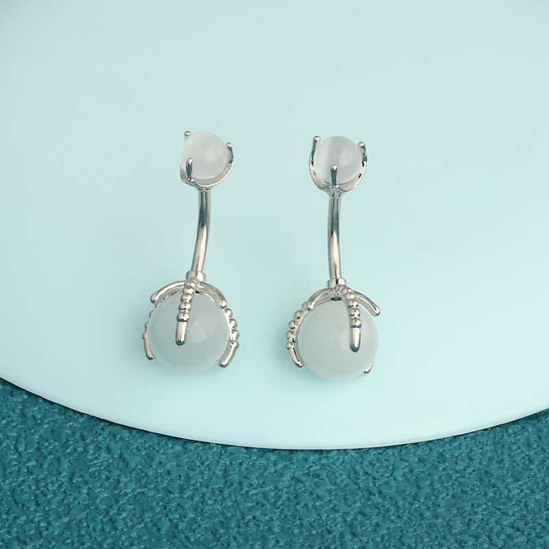 Halloween Crystal Powder Dragon Claw Stainless Steel Navel Ring Belly Button Piercing Jewelry - Image 2