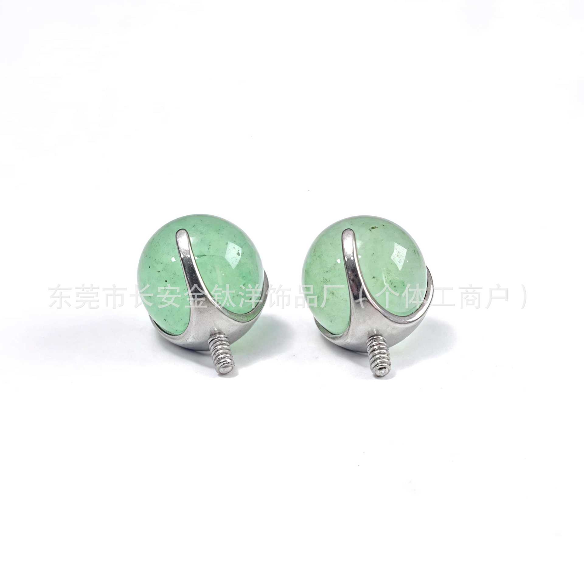 F136 Titanium Three-Claw Natural Aventurine Lip Nail Tongue Nail Ear Nail Piercing Jewelry - 5mm - Image 4
