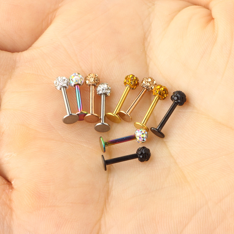 Rose Gold Leaf Diamond Ball Stud Ear Bone Nail Cold Wind Ear Nail Piercing Jewelry - Image 3