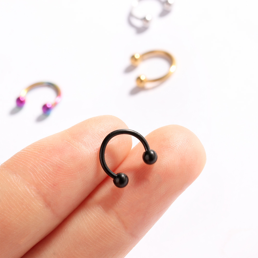 G23 Titanium F136 Horseshoe Nose Ring 1.6mm 14mm Nose Stud Earring Body Piercing Jewelry - Image 3