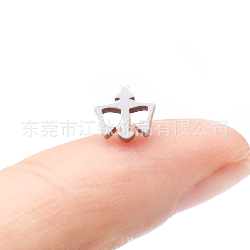 F136 Titanium Lip Stud Ear Bone - Sea King Trident G23 Titanium Alloy Body Piercing Jewelry - Image 3