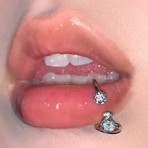 Super Shiny 3-Color Asteroid Lip Ring Titanium Steel External Thread C-Ring Mud Ball Ear Cartilage Ring Piercing Jewelry