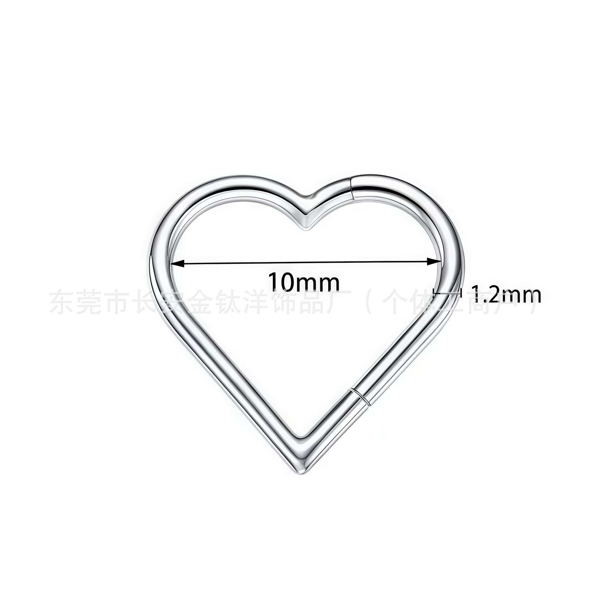 F136 Titanium Heart-Shaped Nose Ring Ear Bone Hoop Seamless Pinless G23 Alloy Body Piercing Jewelry - Image 3