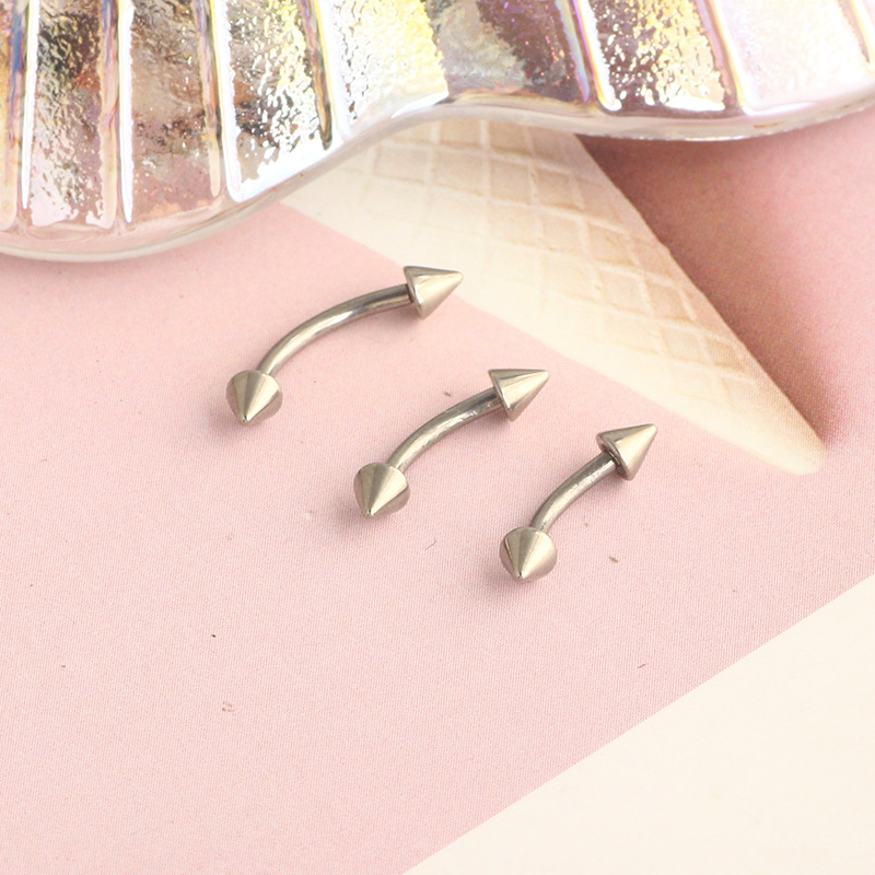 G23 Titanium Double-Ended Pointed Ball Curved Barbell C Rod Ear Stud Tongue Nail Nipple Piercing Jewelry - Image 2