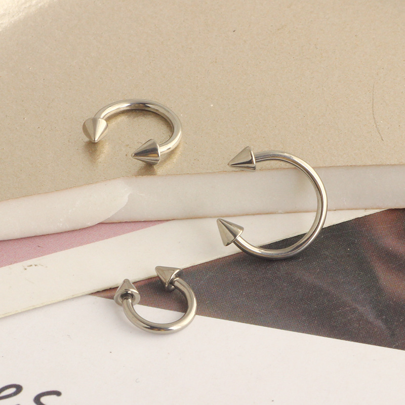 G23 Titanium Alloy External Thread Double Round Ball Curved Barbell CBR Tongue Nipple Septum Nose Ring Multi-Purpose Body Piercing Jewelry - Image 2