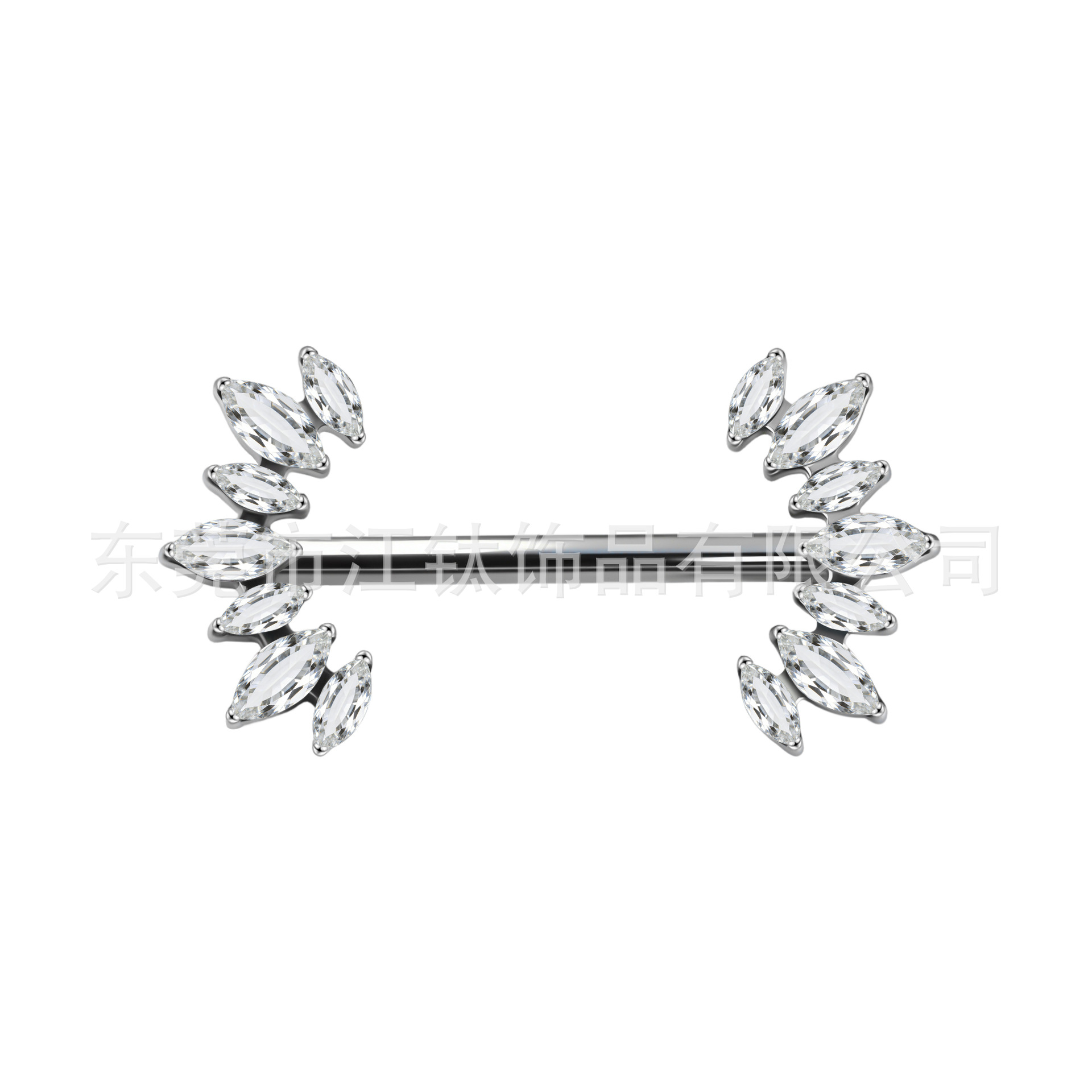 JT1013 F136 Titanium Nipple Ring with Zircon Inlay G23 Alloy Body Piercing Jewelry - Image 5
