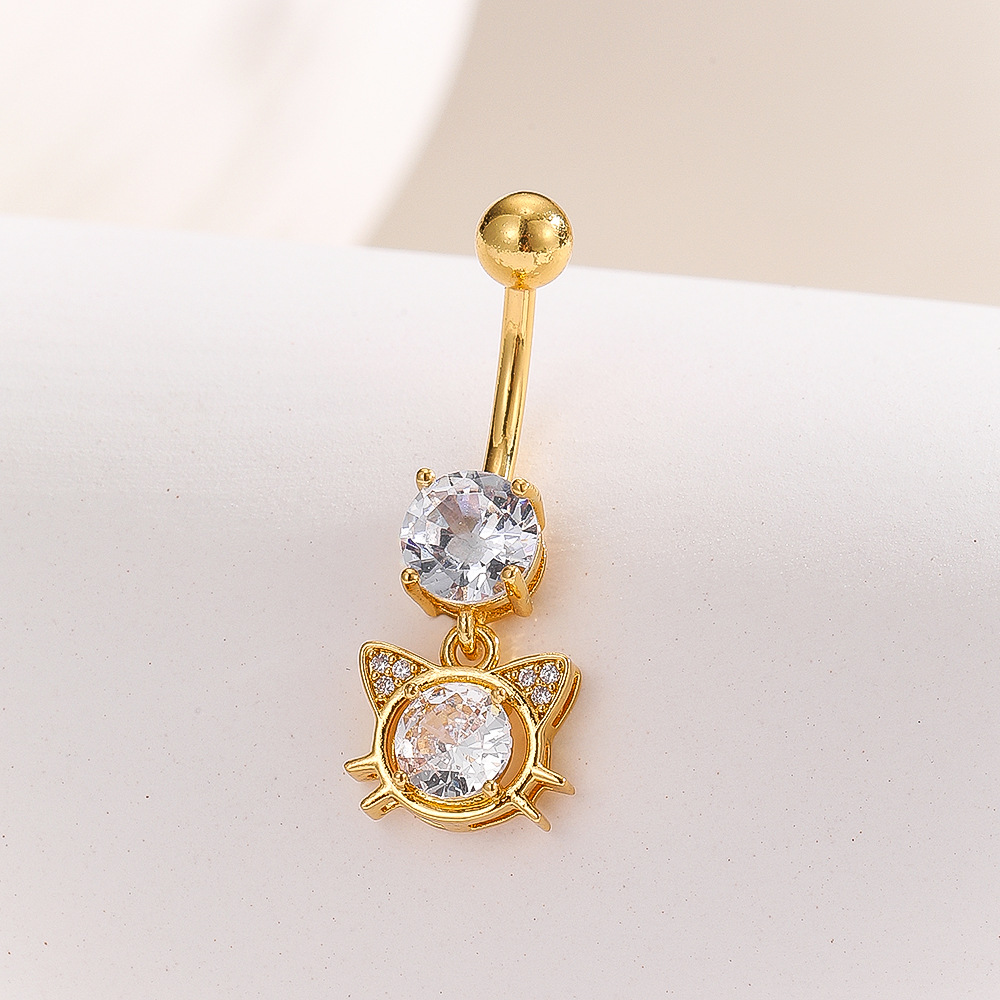 Best Seller Inverted Flower Diamond Navel Ring Body Piercing Jewelry for Women - Image 4