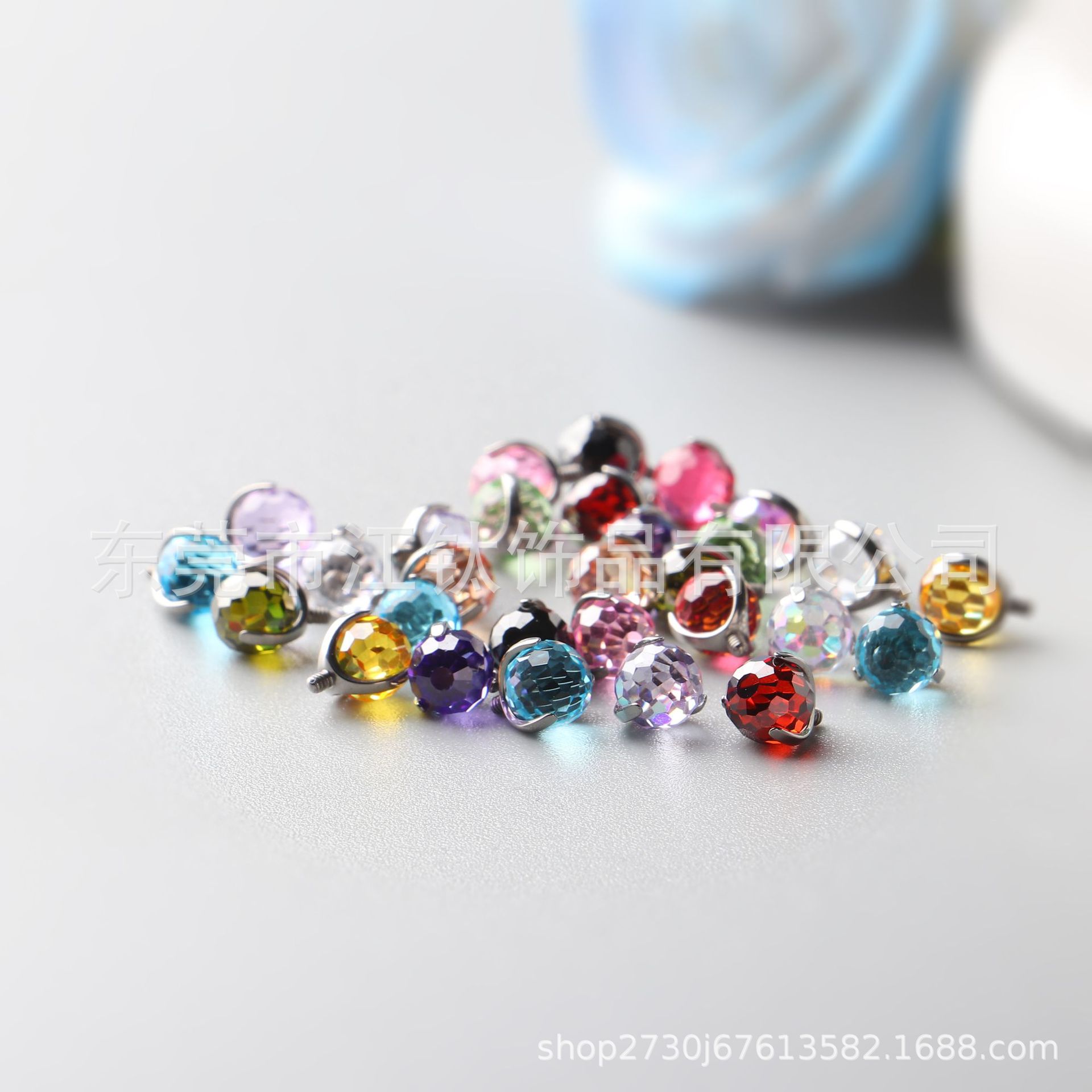G23 Titanium Alloy Jewelry Headband Ball Small Light Bulb Tongue Stud Ear Stud Ear Bone Stud - ASTM F136 Titanium - Image 3