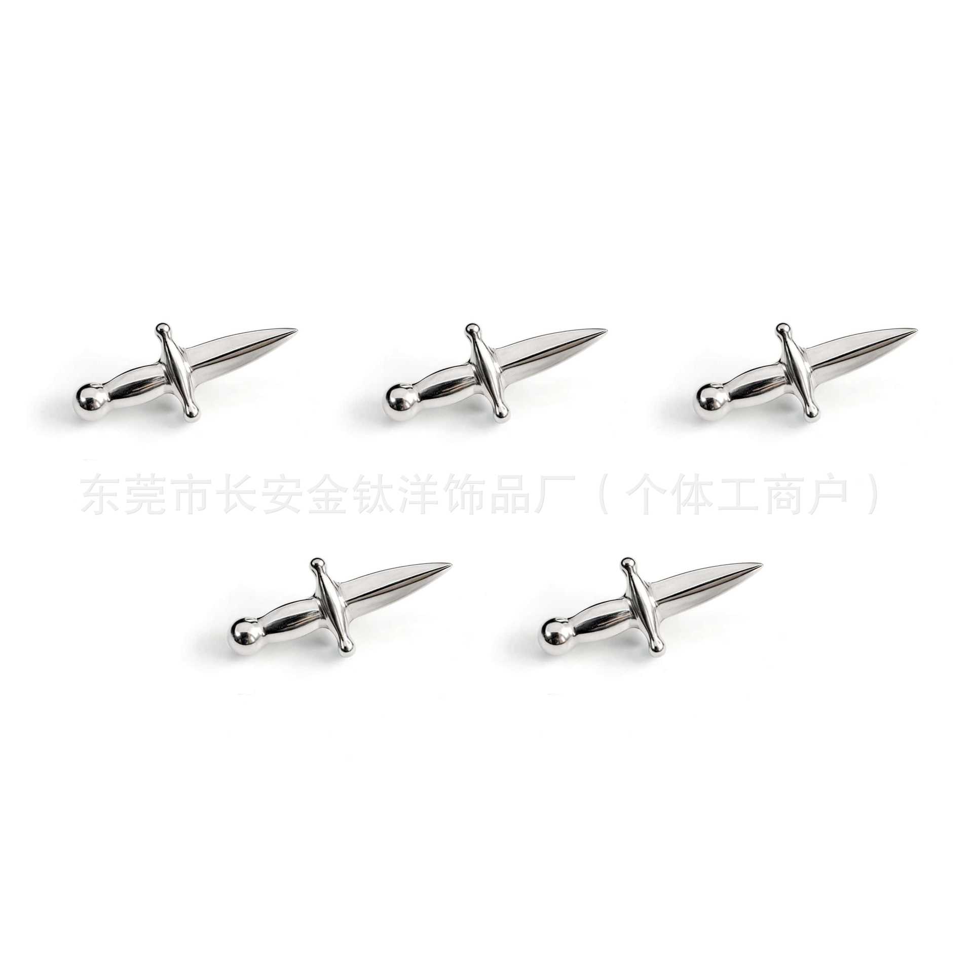 F136 Titanium Internal Thread Cross Dagger Lip Piercing Labret Stud 1.2mm x 14mm - Image 5