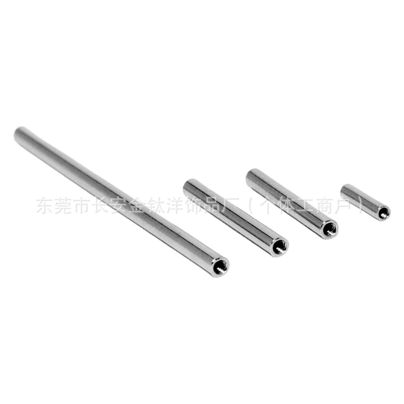 F136 Titanium Internally Threaded Straight Barbell Lip Nail Ear Nail Eyebrow Nail Piercing Accessories G23 Titanium Alloy - Image 3