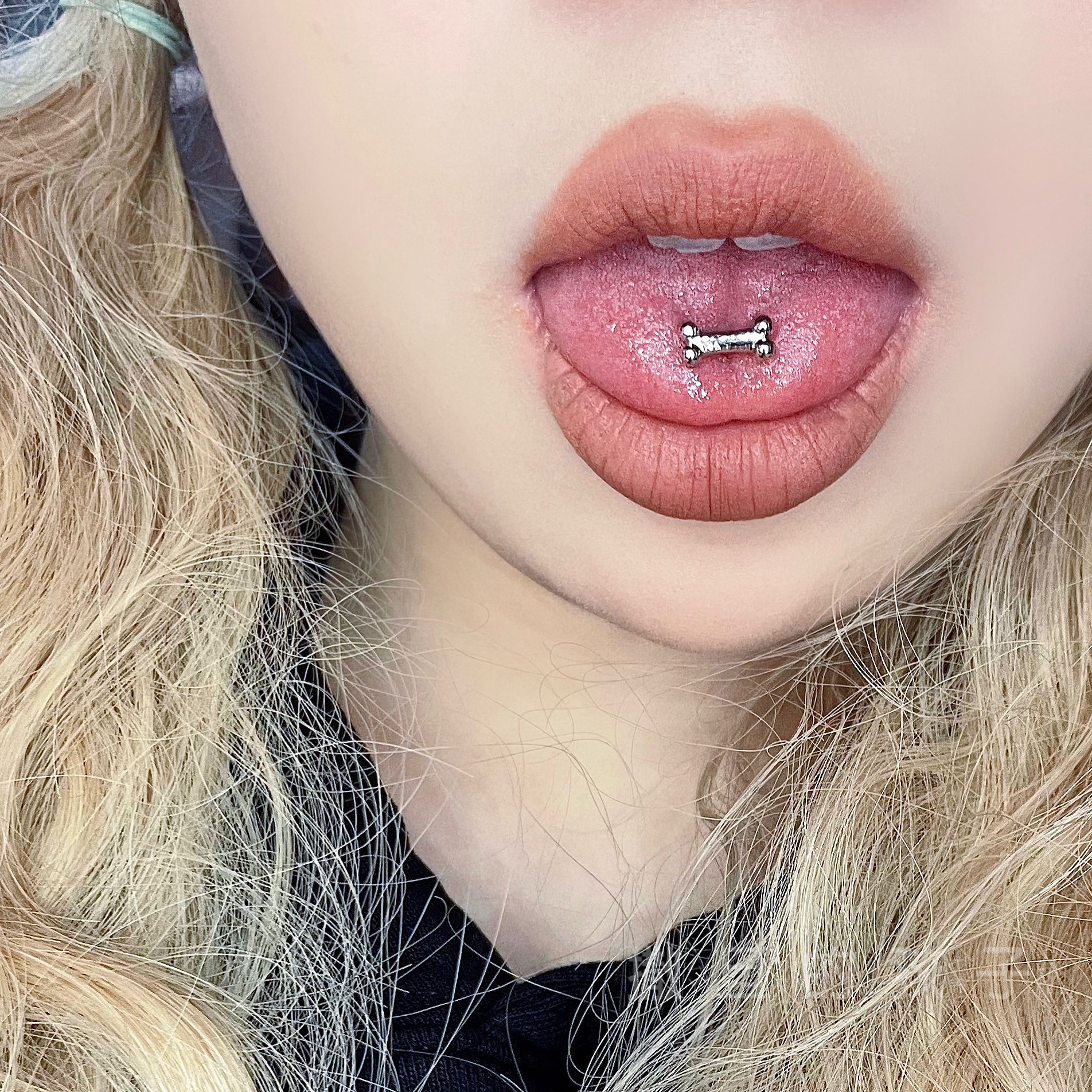 Pure Love Puppy External Thread Tongue Barbell 316L Surgical Steel 12mm Bar 1.6mm Gauge Sweet Cool Tongue Ring Wholesale - Image 2