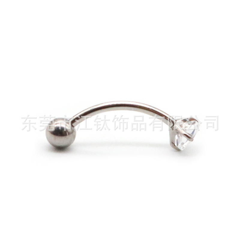 F136 Titanium Eyebrow Barbell Square Zircon Ball Inner Thread Curved Rod G23 Titanium Alloy Body Piercing Jewelry Ear Bone Stud - Image 5
