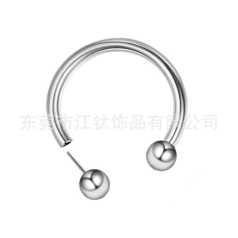 F136 Titanium Nose Ring C-Shaped Pin Horseshoe Ring Body Piercing Jewelry Earring Stud - Image 4