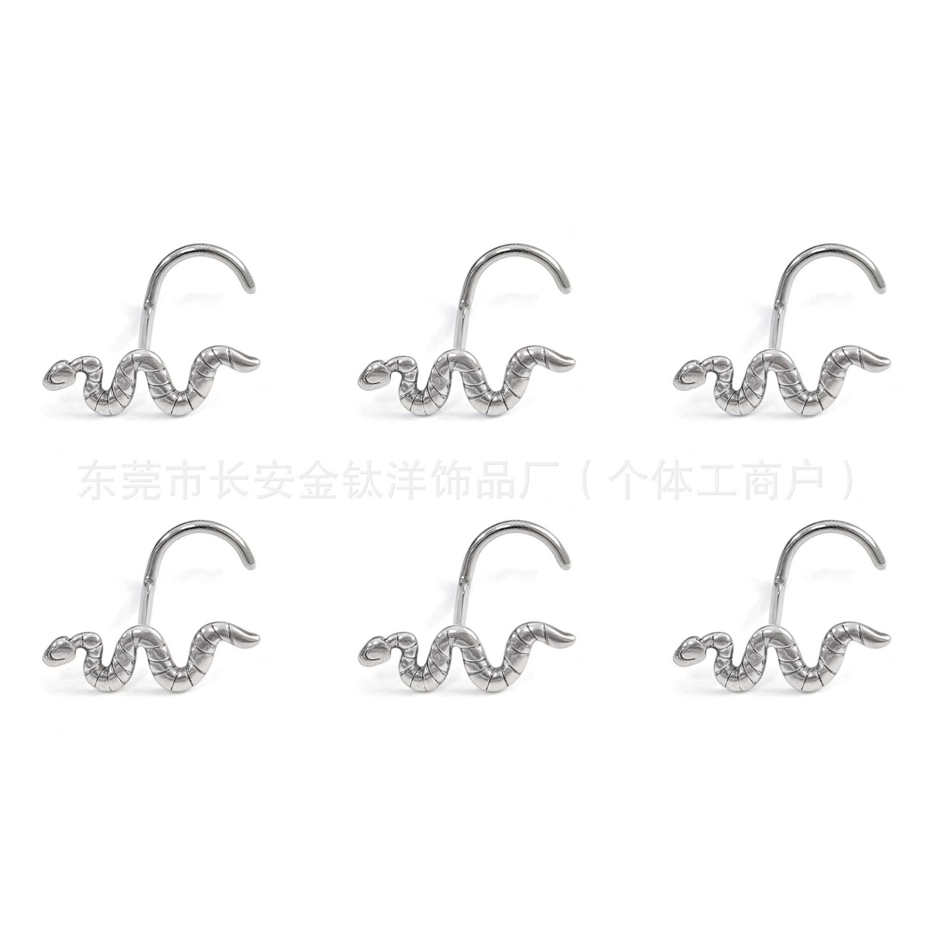 F136 Titanium Integrated Snake-Shaped Nose Stud Nose Ring Ear Bone Stud Earring G23 Titanium Alloy Body Piercing Jewelry - Image 2