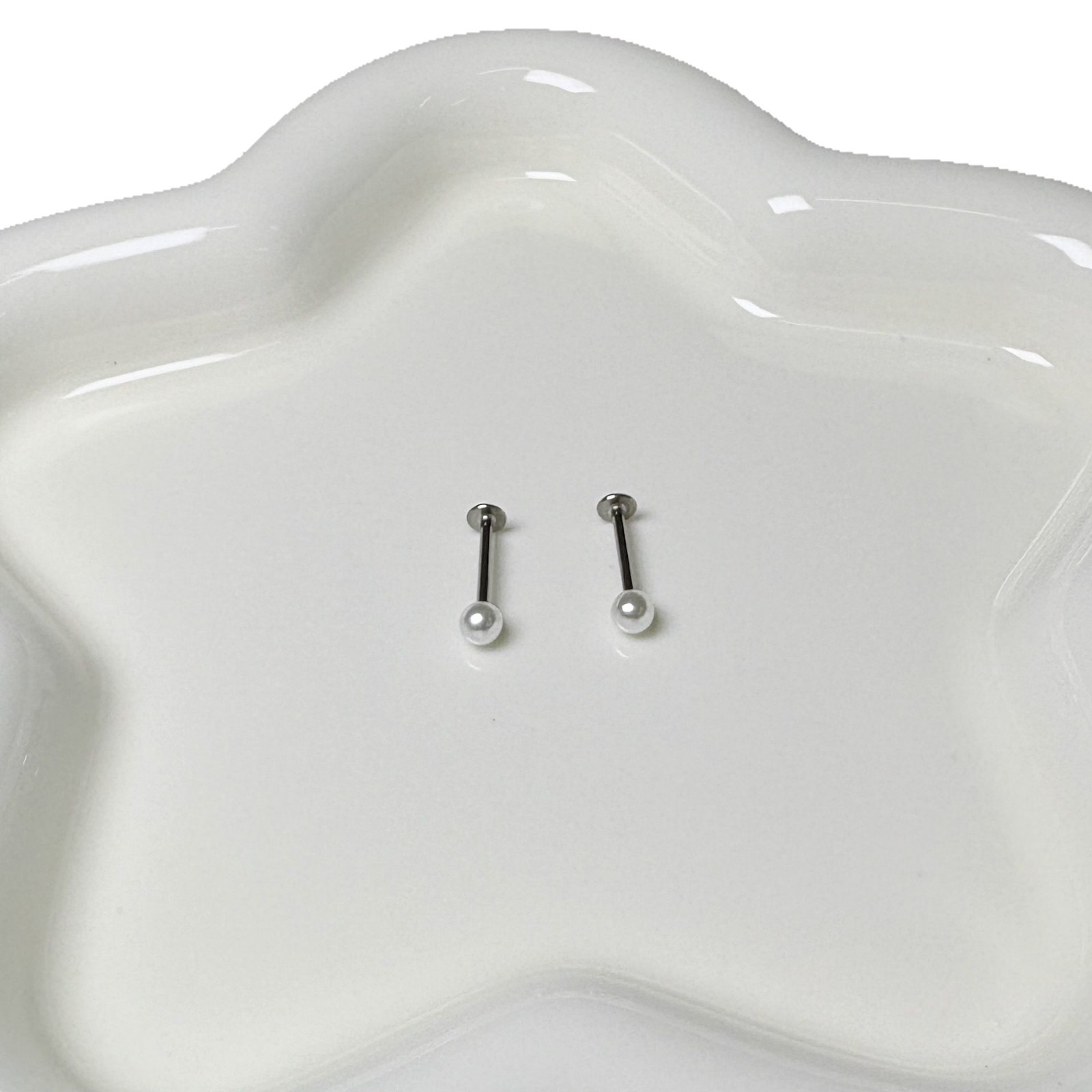 White Pearl Lip Nail Steel Titanium Outer Teeth Cute Personality Niche Ear Bone Nail Straight Nail Hot Girl Wind Piercing Jewelry Wholesale - Image 5