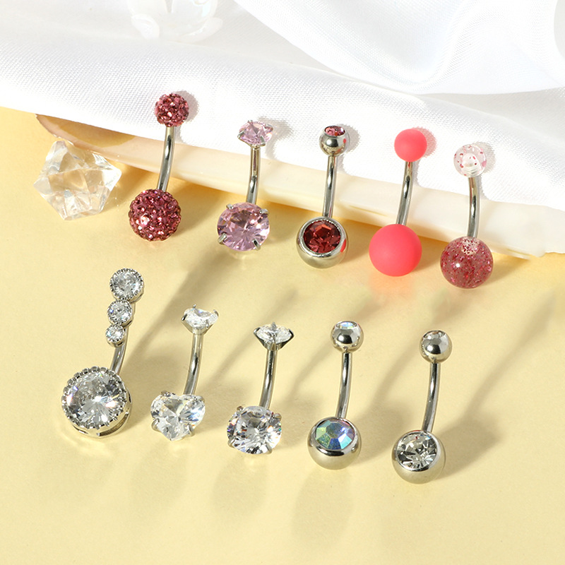 14G Navel Nail Set 10-Piece Stainless Steel Belly Button Ring Painted Color Piercing Jewelry - Image 4
