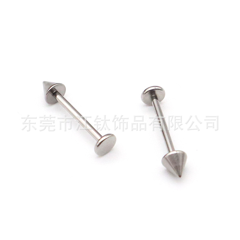 G23 Titanium Cone Pin Lip Nail Punk Devil Ear Cartilage Stud 3mm Spike - Image 4
