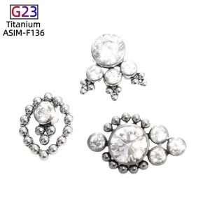 G23 Titanium Alloy Zircon Stud Earring for Cartilage Piercing – Simple Geometric Ear Jewelry