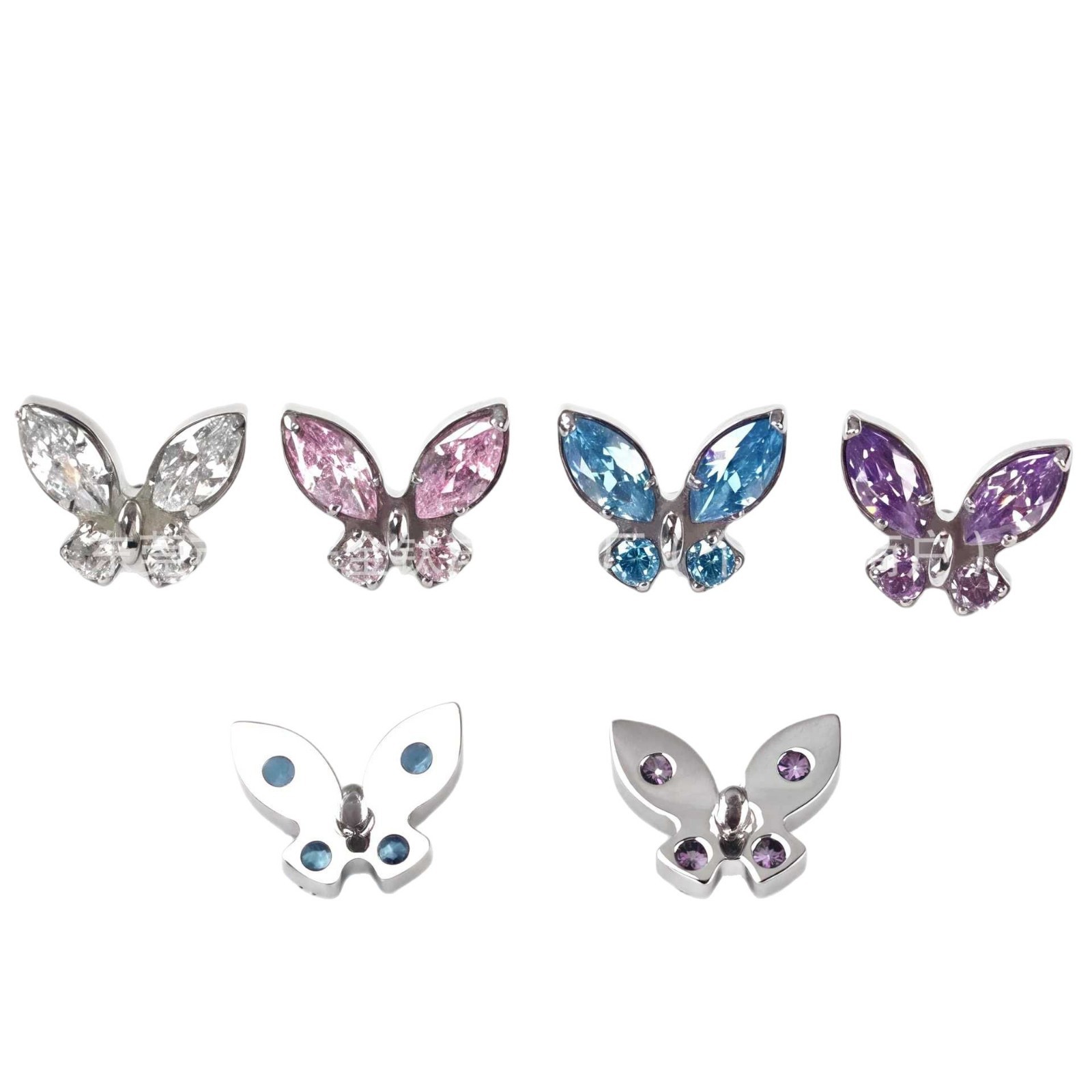 F136 Titanium Butterfly Ear Nail and Nose Nail with 5A Zircon - G23 Titanium Alloy Piercing Jewelry for Ear, Conch, and Cochlea - Image 5