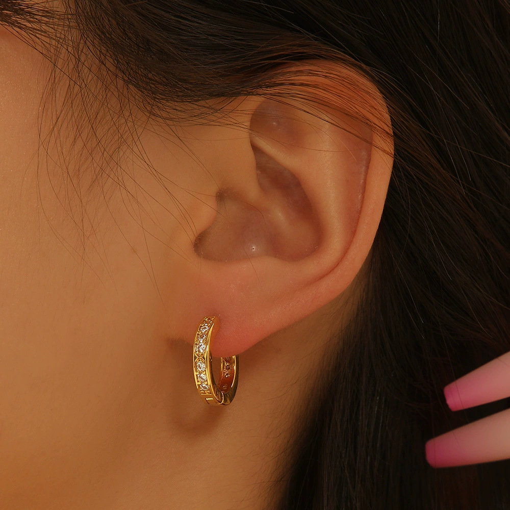 Gold Geometric Stud Earrings - Simple Fashion Trendy Earrings for Women Wholesale - Image 4