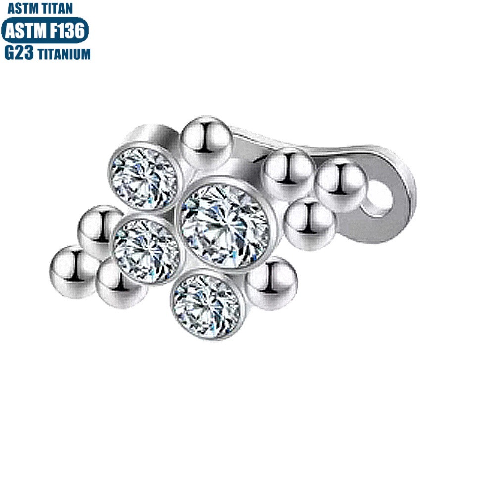G23 Titanium Buried Bone Nail with Base - Internally Threaded Dermal Anchor for Clavicle Piercing - Image 2