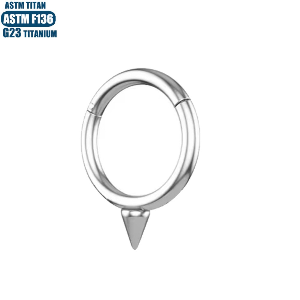Pointed Nose Ring G23 Titanium Alloy Seamless Open Ring Closed Ring Piercing Jewelry for Nasal Septum - Image 2