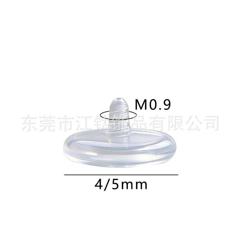 Invisible G23 Titanium Ear Bone Stud with Acrylic Flat Transparent Head - JT986 - Image 2